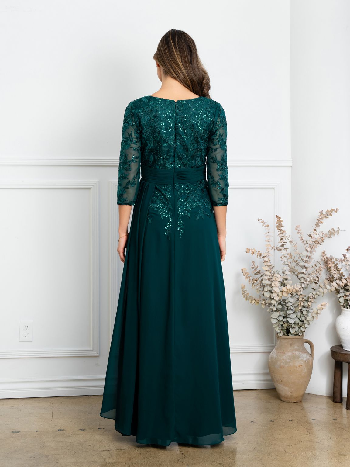 Eva Fashion 5283 Pleated Long Mother of the Bride Formal Dress