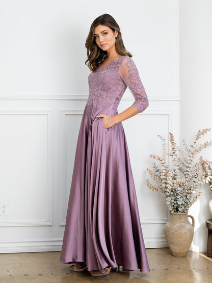 Eva Fashion 5286 Long Formal Mother of the Bride Lace Dress