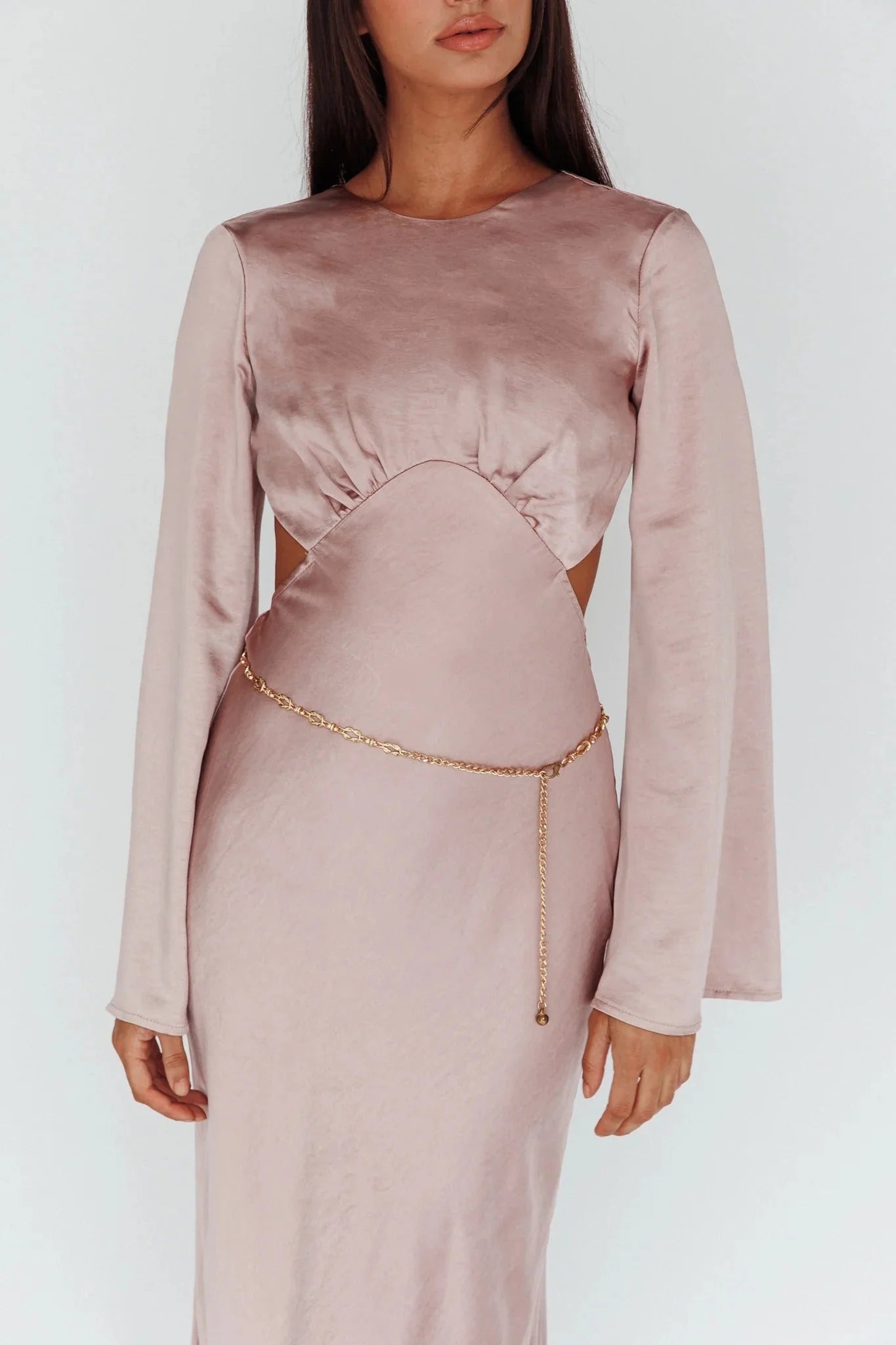 Aurelie Cut Out Midi Dress - Rose