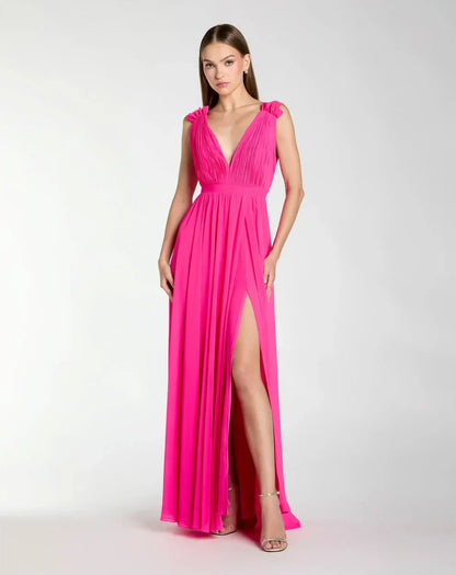 Long Sleeveless Formal Chiffon Gown by Mac Duggal 55321