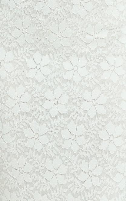 Carly Maxi Dress - Stretch Lace Scoop Neck Dress in Off White