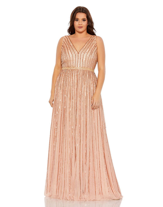 Sequined Long Formal Plus Size Dress Sequined Plus Size Evening Mac Duggal 5755
