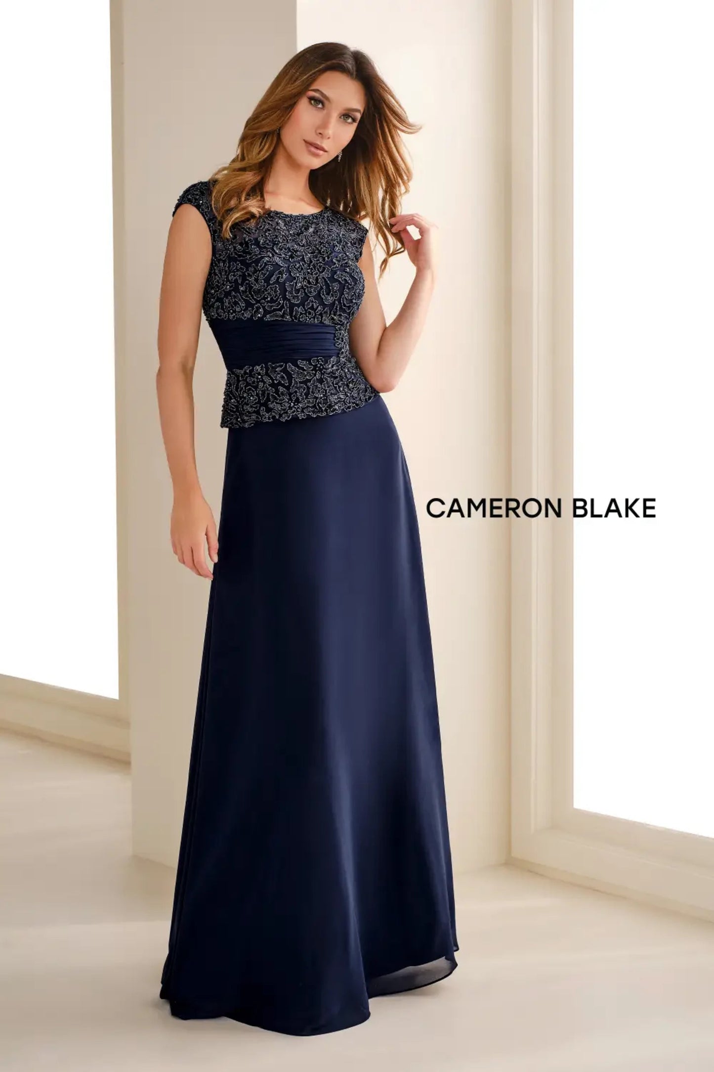 Cameron Blake 114657 Long Mother of the Bride Beaded Formal Dress