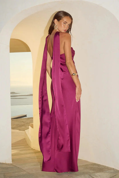Madeleine Strapless Maxi Dress - Plum (PREORDER)