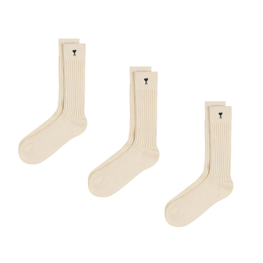 AMI Paris	Ami De Coeur Socks Three Pack