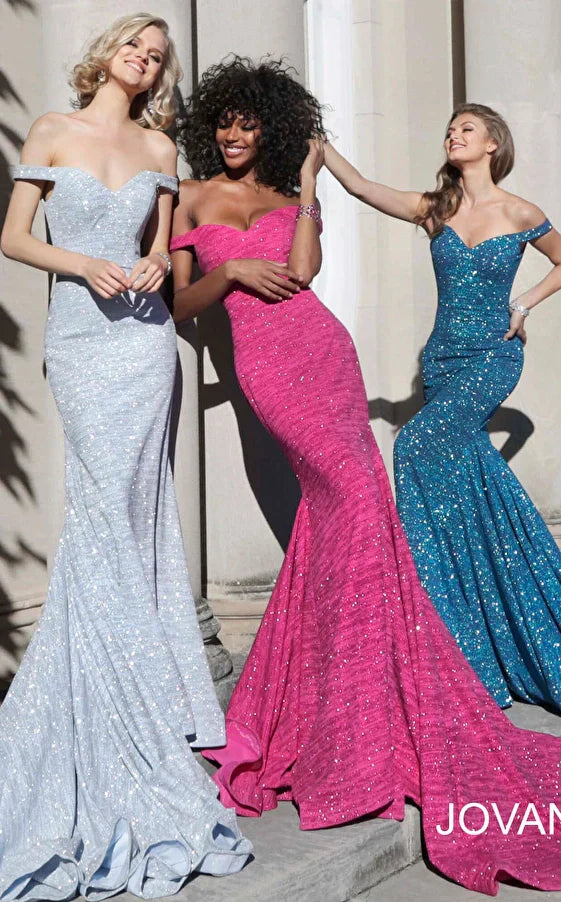 Jovani 60122 Off Shoulder Formal Prom Long Dress
