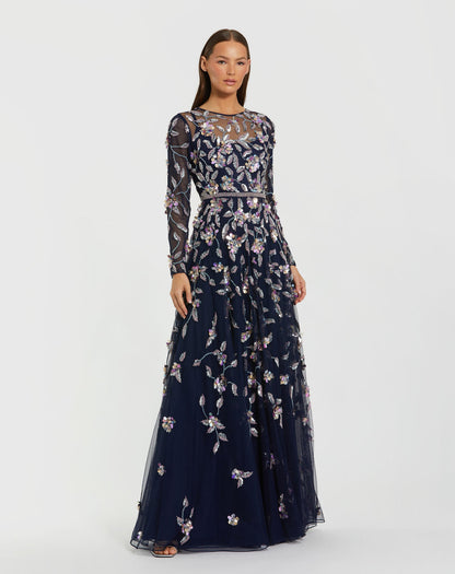 Long Floral Dress Mother of the Bride Formal Mac Duggal 6183