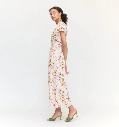 Couturebud The Dominique Dress - Pink Bluebonnet