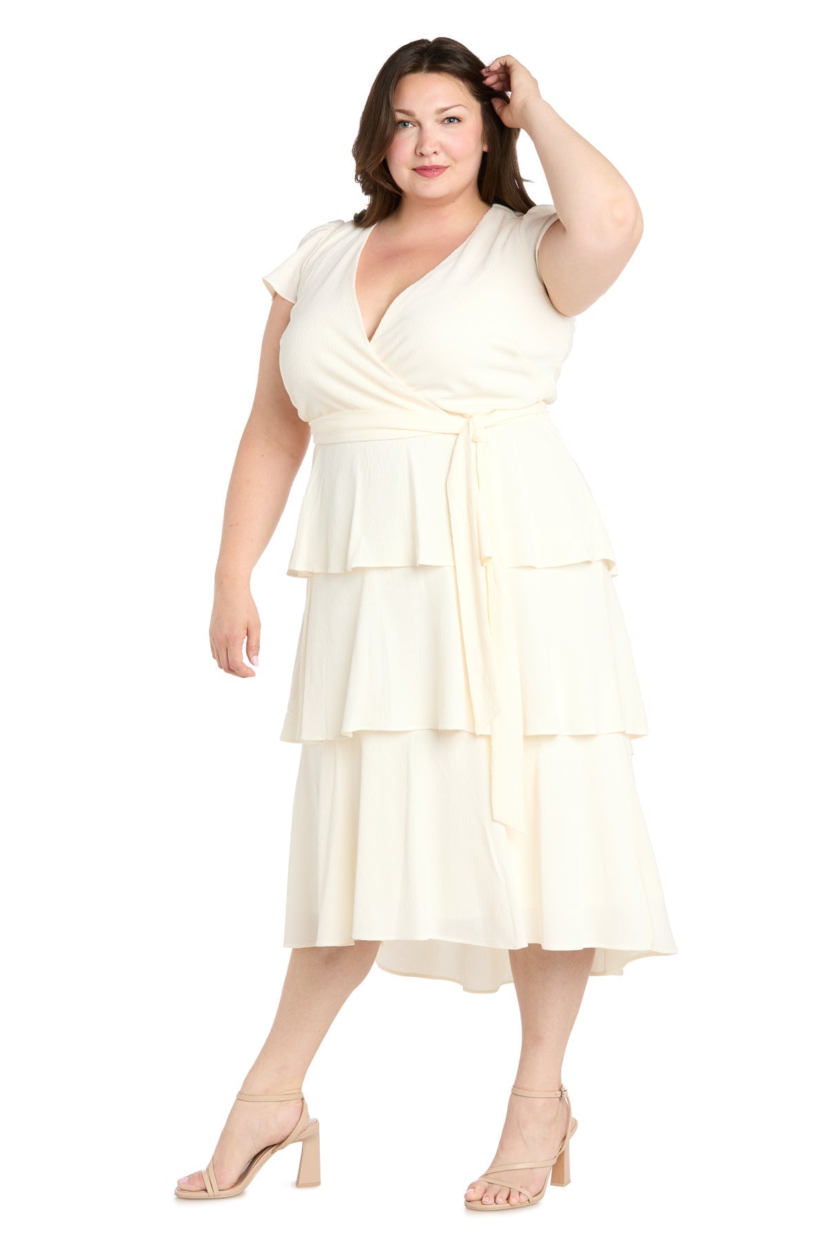 Plus Size Tiered Dress High Low Cocktail R&M Richards 6677W