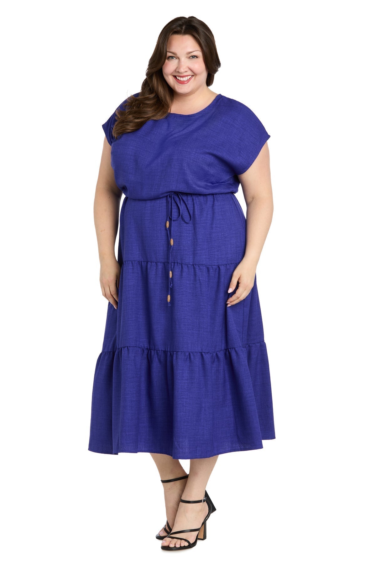 Plus Size Midi Length Dress A Line R&M Richards 6680W