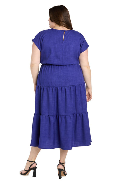 Plus Size Midi Length Dress A Line R&M Richards 6680W