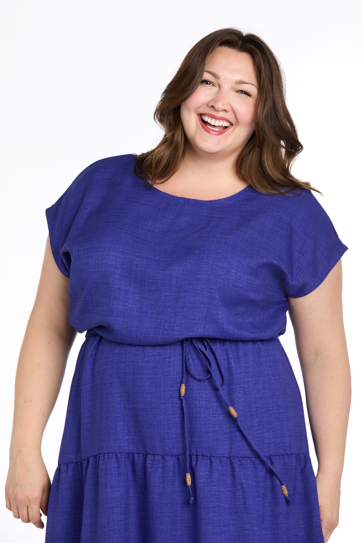 Plus Size Midi Length Dress A Line R&M Richards 6680W