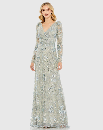 Long Lace Dress Mother of the Bride Formal Mac Duggal 68190