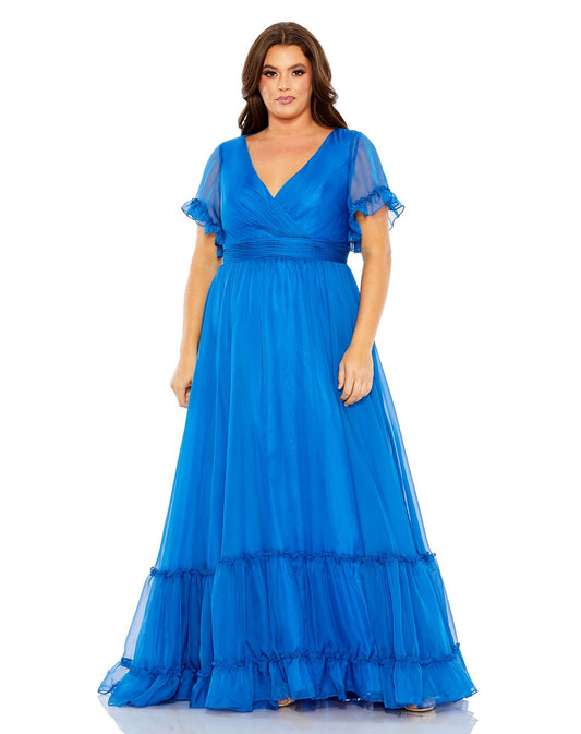 Tiered Long Plus Size Formal Dress Tiered Long Formal Plus Size Mac Duggal 68430