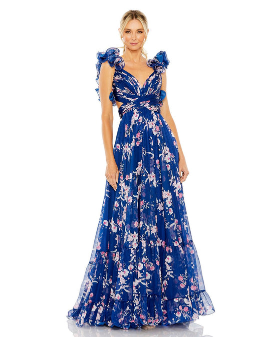 Tiered Floral Long Prom Formal Dress Tiered Floral Long Formal Mac Duggal 68520