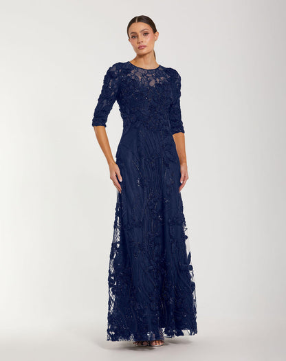Long Lace Dress Formal Mother of the Bride Mac Duggal 69016