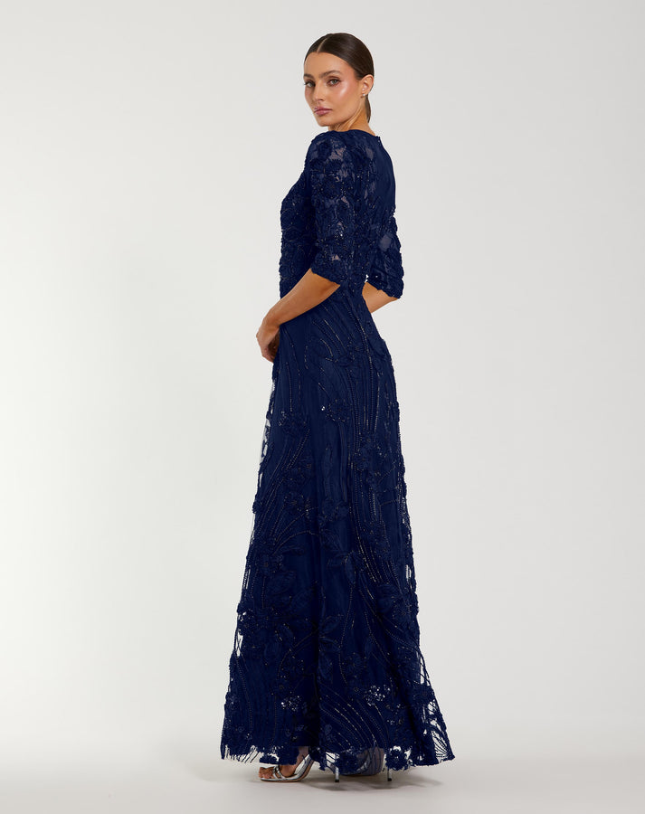 Long Lace Dress Formal Mother of the Bride Mac Duggal 69016