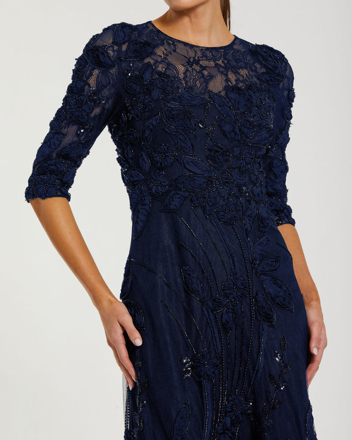Long Lace Dress Formal Mother of the Bride Mac Duggal 69016