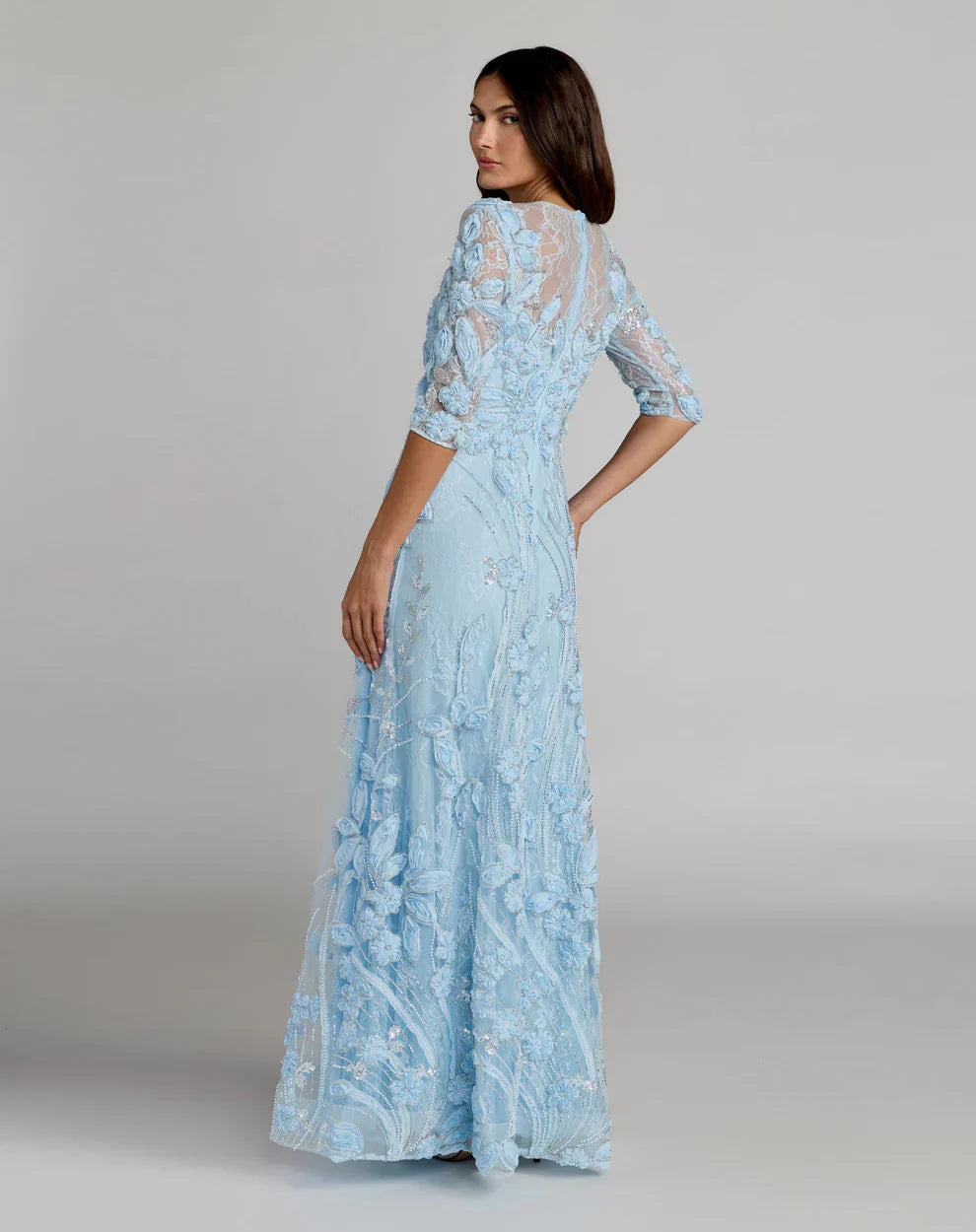 Long Lace Dress Formal Mother of the Bride Mac Duggal 69016