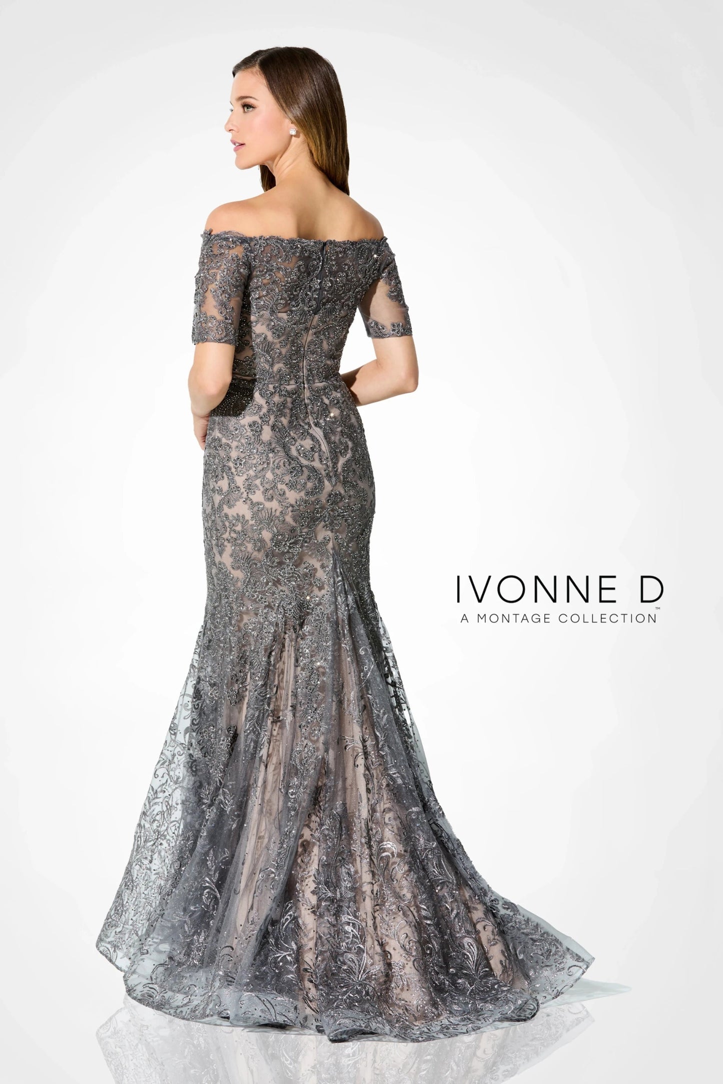 Ivonne D ID925 Beaded Mermaid Formal Long Evening Dress