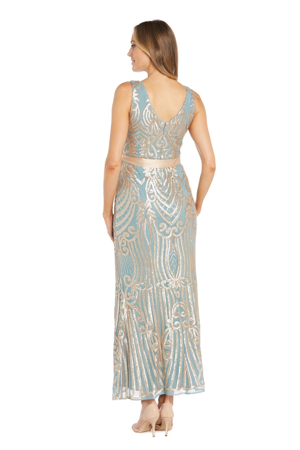 Long Sequin Dress Formal Evening R&M Richards 7380