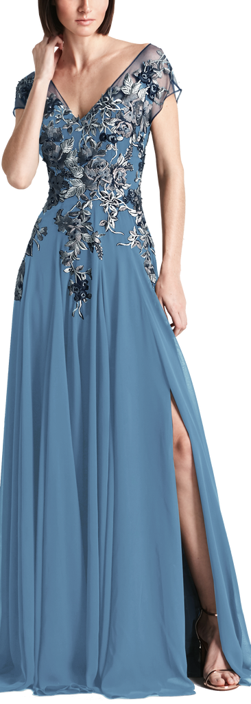 Alexander by Daymor 758 A Line Long Floral Formal Evening Dress
