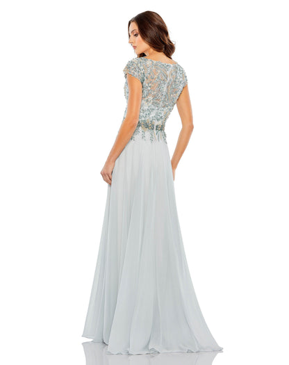 Long Cap Sleeve Chiffon Formal Gown Cap Sleeves Mac Duggal 79365