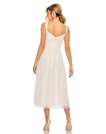 Ruffle Cocktail Tea Length Dress Ruffle Tea Length Mac Duggal 8056