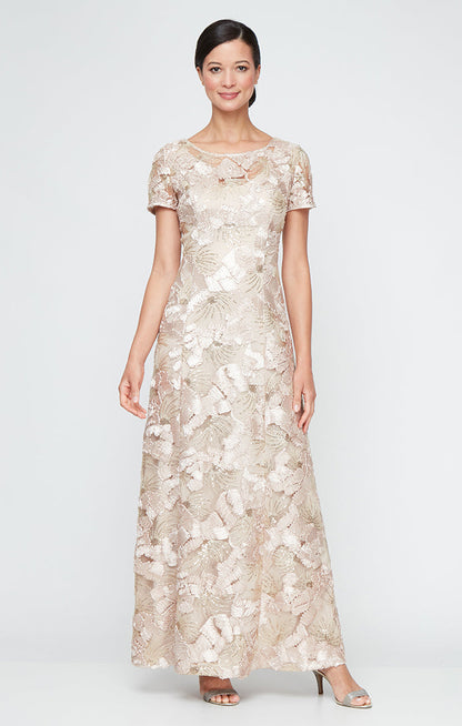 Alex Evenings 81122674 A Line Long Formal Evening Dress