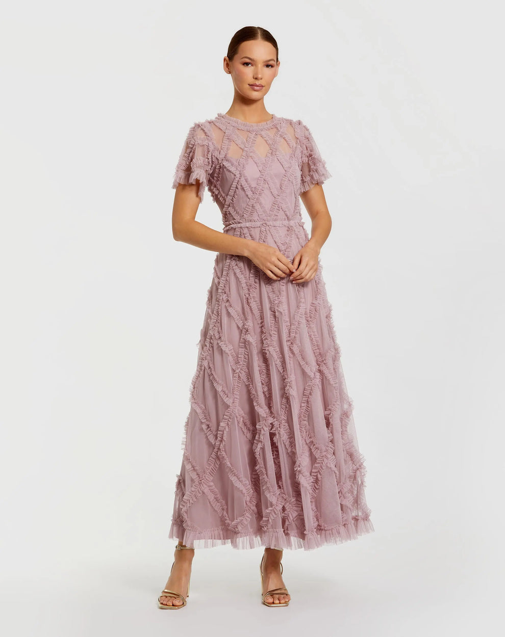 Long Ruffle Dress A Line Mac Duggal 8278