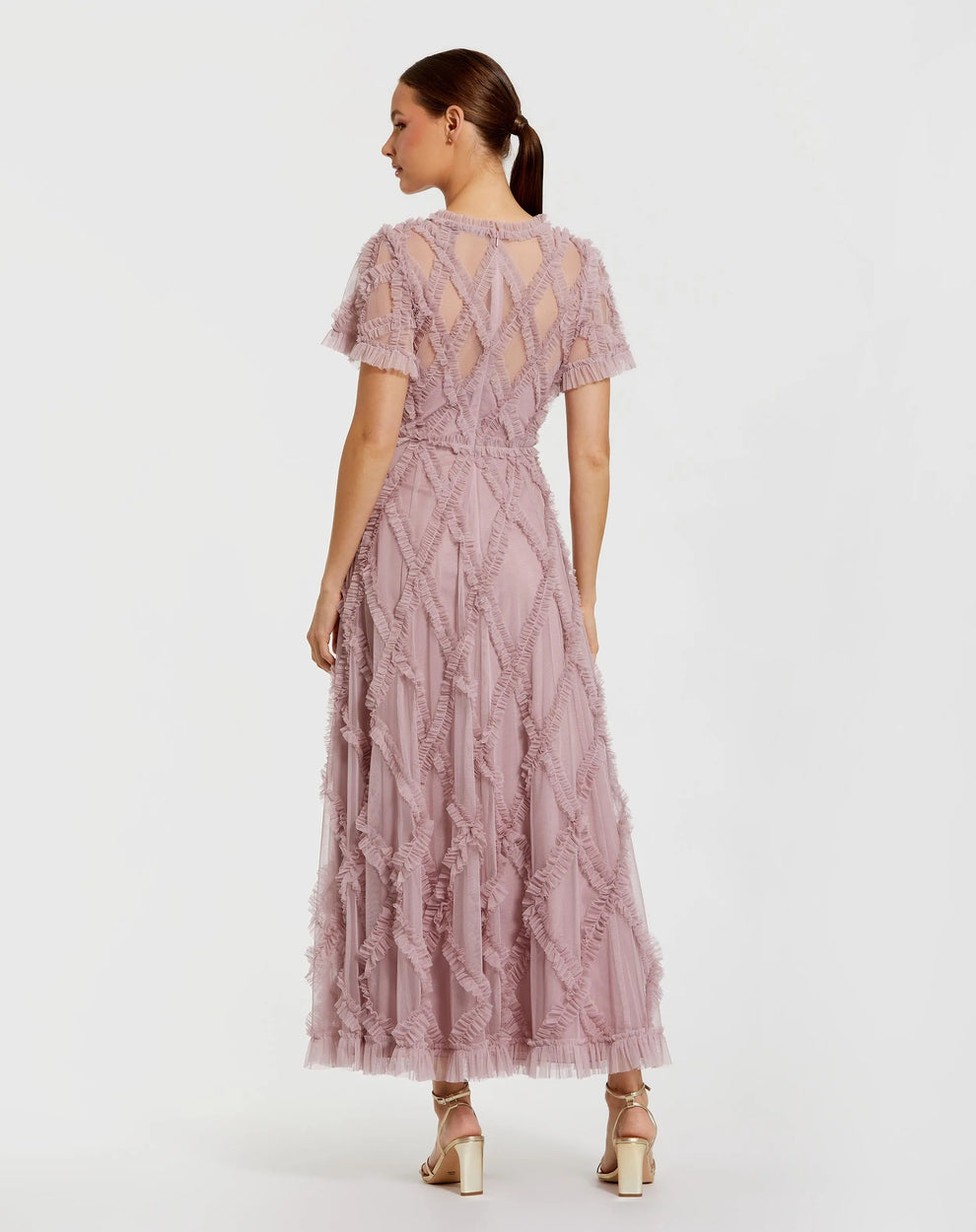 Long Ruffle Dress A Line Mac Duggal 8278