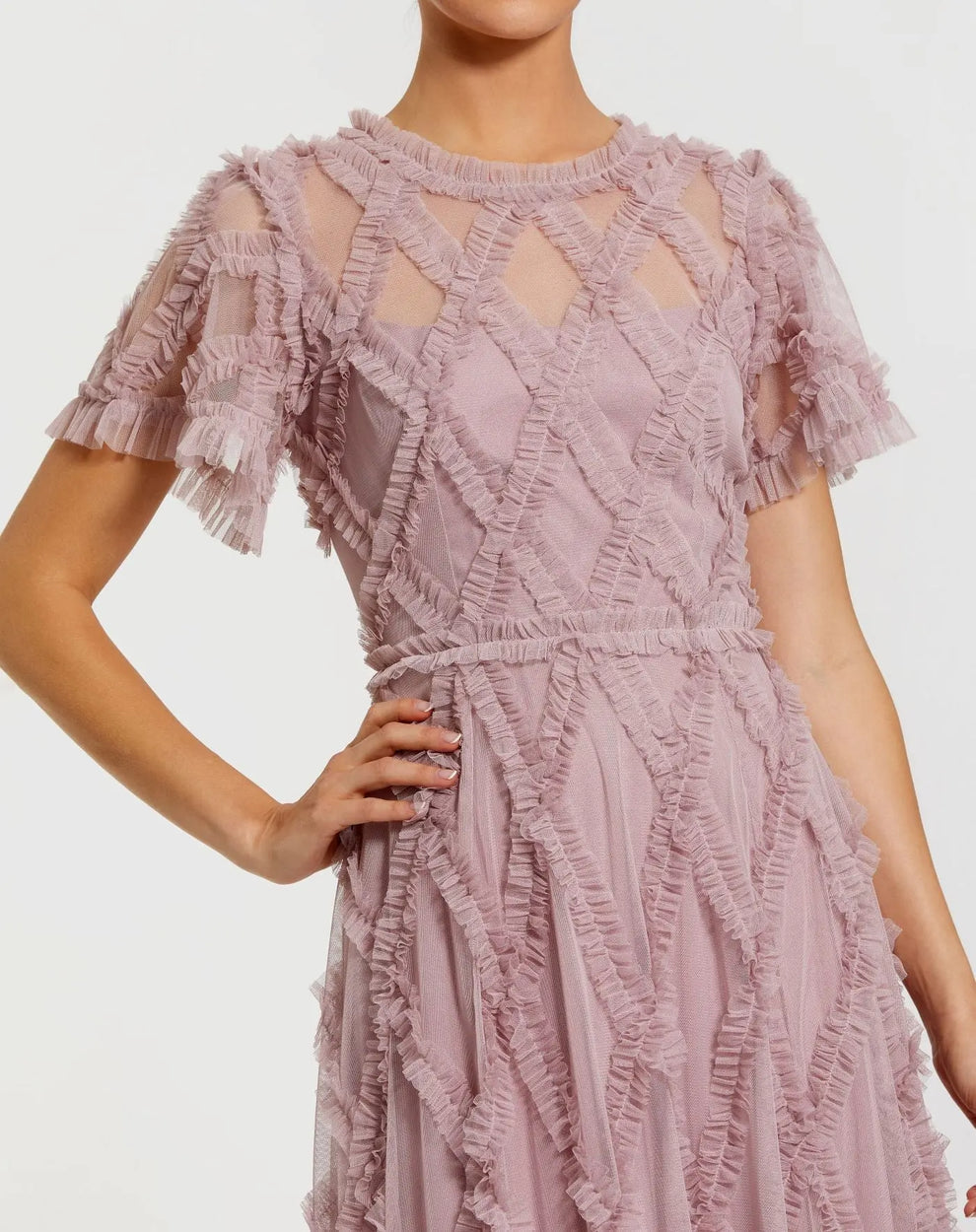 Long Ruffle Dress A Line Mac Duggal 8278