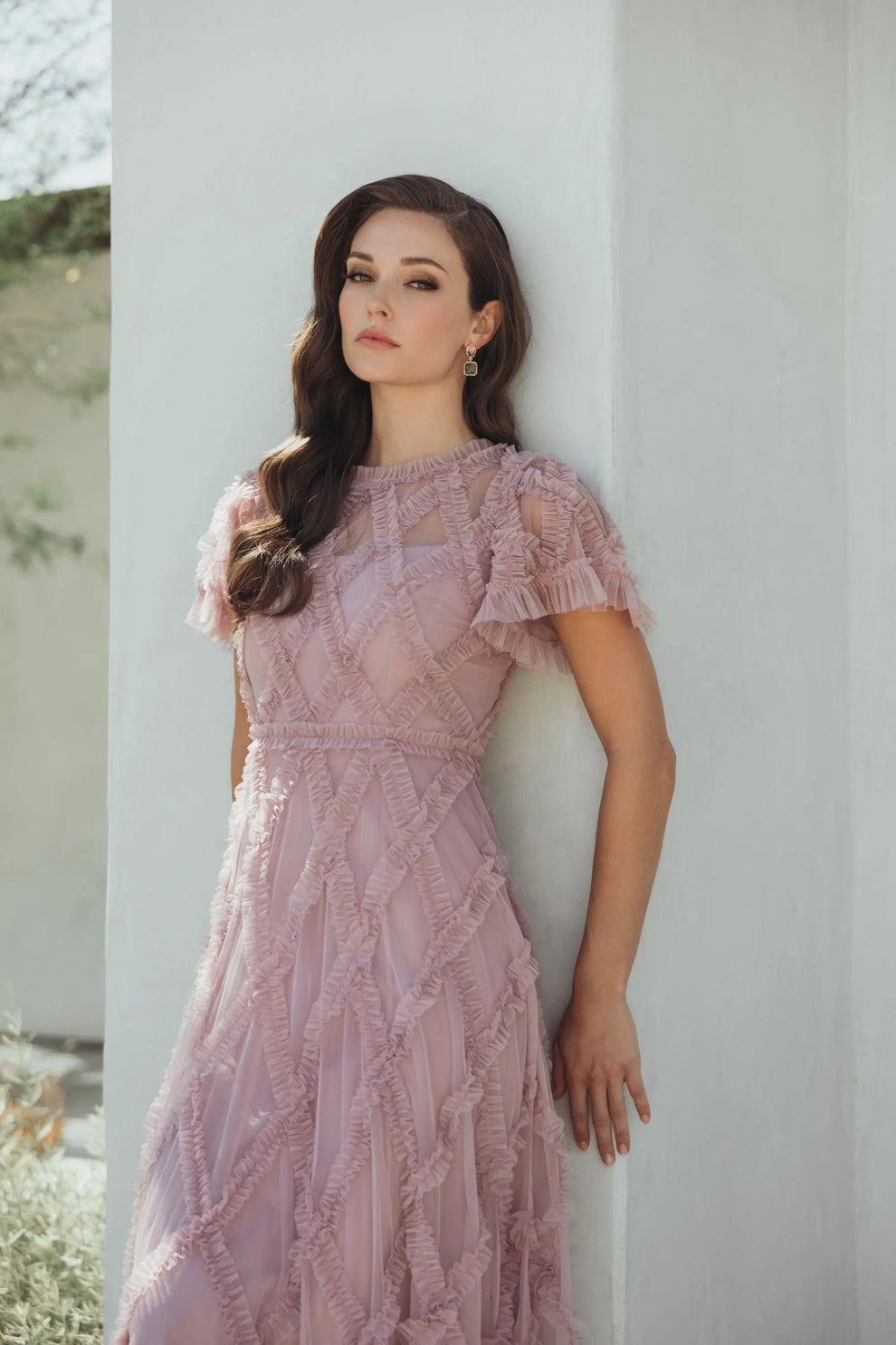 Long Ruffle Dress A Line Mac Duggal 8278