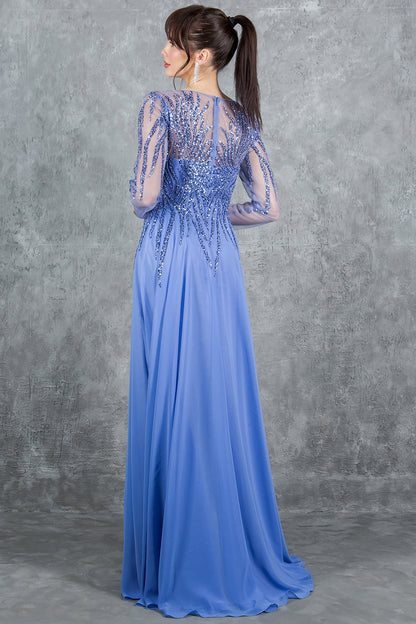 Cinderella Couture 8294M A Line Long Formal Sequin Dress