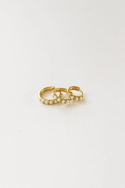 Micro Opal Hoop Earring