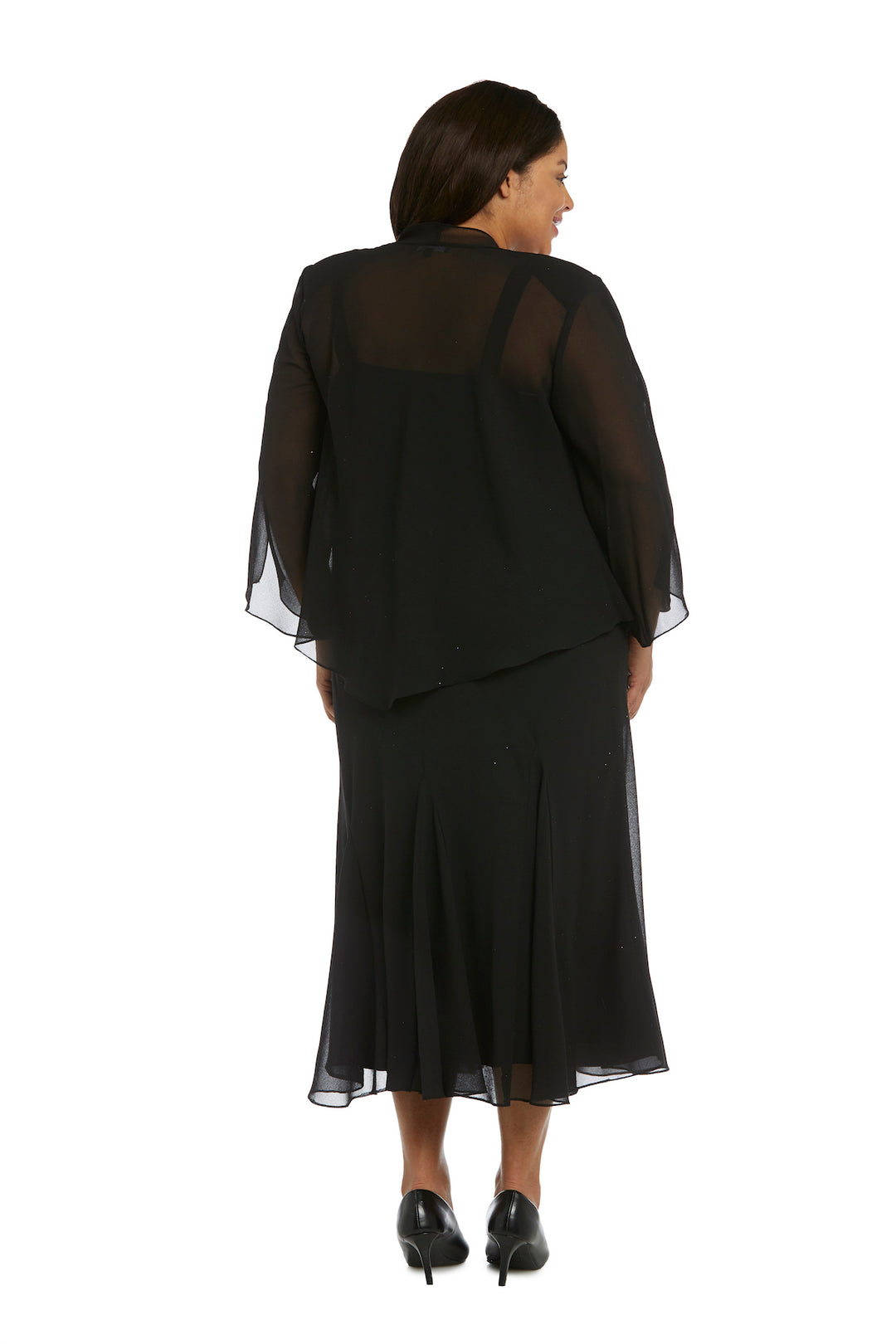 Beaded Plus Size Dress Formal Midi Jacket R&M Richards 358260