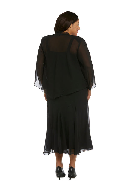 Beaded Plus Size Dress Formal Midi Jacket R&M Richards 358260