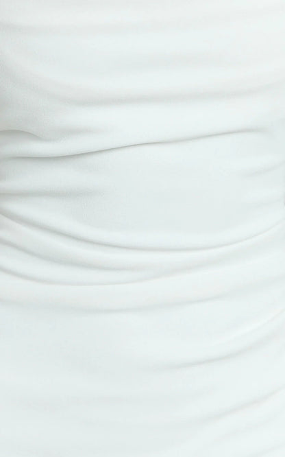Tabitha Maxi Dress - Cowl Neck High Split Dress in Ivory