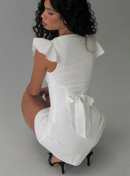 I Guess So Cotton Mini Dress White