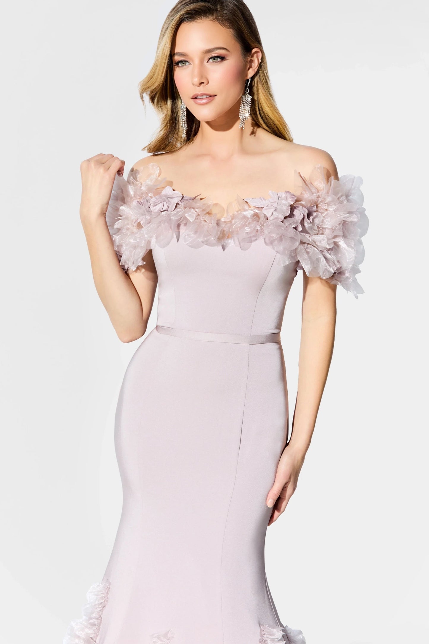 Ivonne D ID909 Long Mermaid Formal Beaded Evening Gown