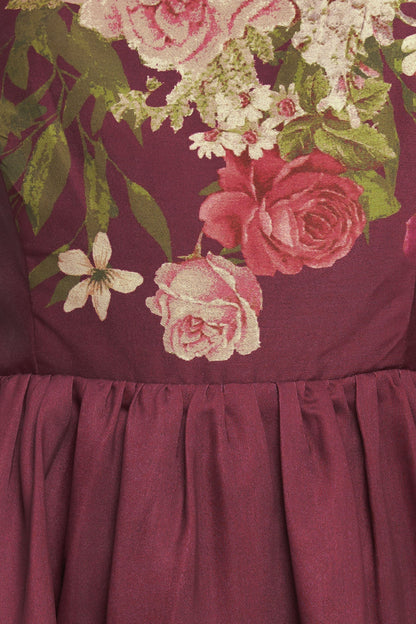 SECRET GARDEN ROMANCE BURGUNDY MAXI DRESS