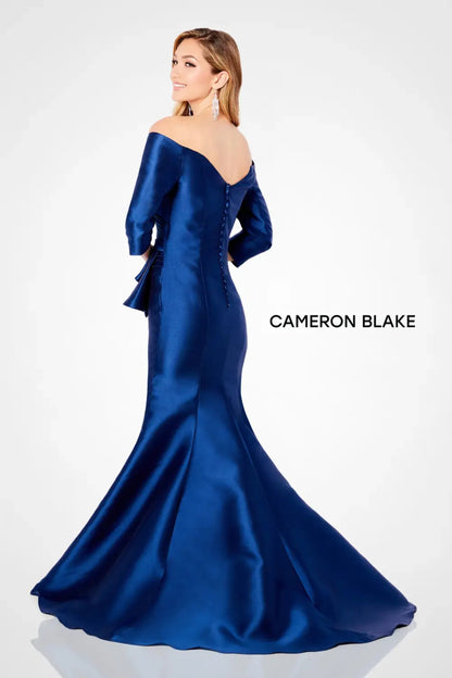 Cameron Blake 221686W Long Formal Pleated Plus Size Evening Dress