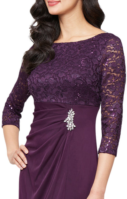 SL Fashions 9213138 Long Formal Mother of the Bride Petite Dress