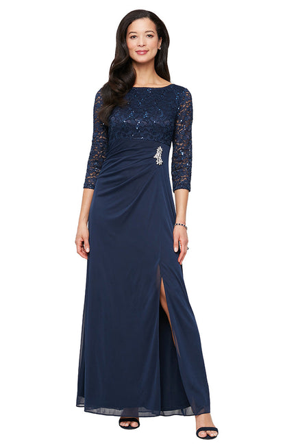 SL Fashions 9213138 Long Formal Mother of the Bride Petite Dress