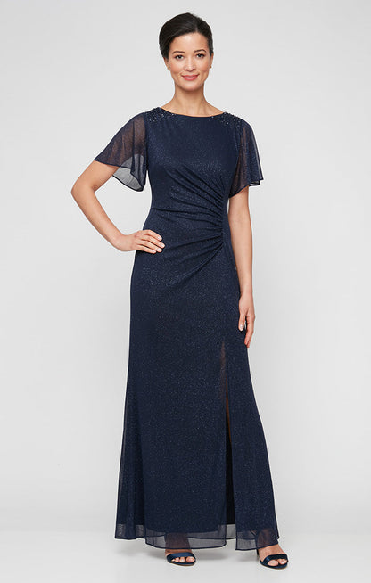 SL Fashions 9133233 Long Formal Mother of the Bride Slit Dress