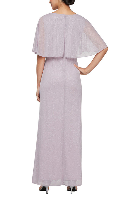 SL Fashions 9233257 Glitter Long Mother of the Bride Petite Dress