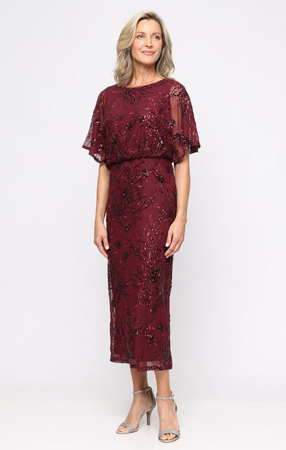 SL Fashions 9196478 Formal Mother of the Bride Tea Length Dress