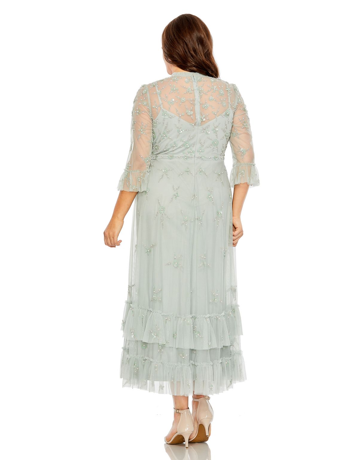 Plus Size Formal Tea Length Dress Tea Length Plus Size Mac Duggal 9263