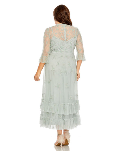 Plus Size Formal Tea Length Dress Tea Length Plus Size Mac Duggal 9263