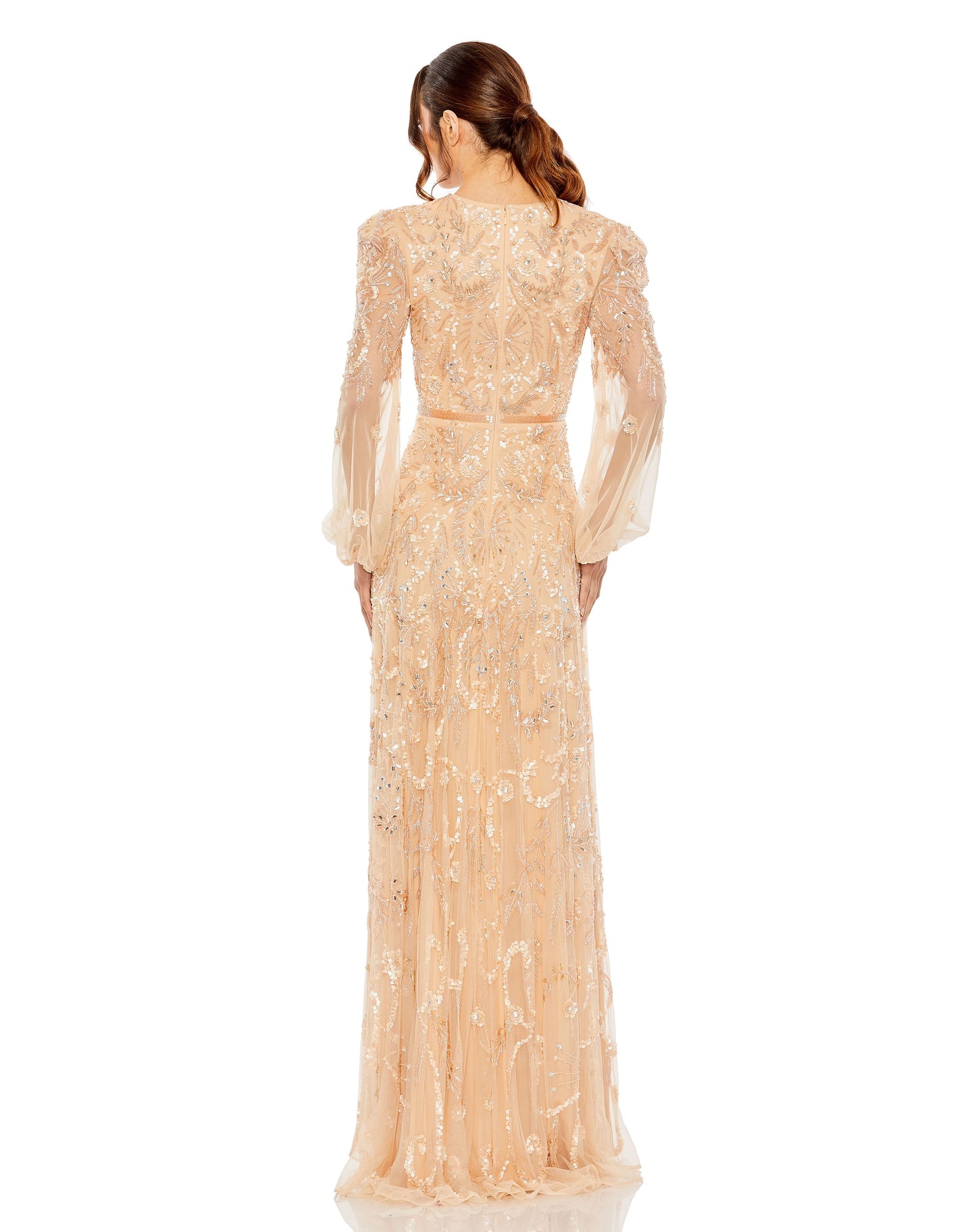 Beaded Long Sleeve Fitted Formal Evening Gown Beaded Long Sleeve Fitted Evening Mac Duggal 93930
